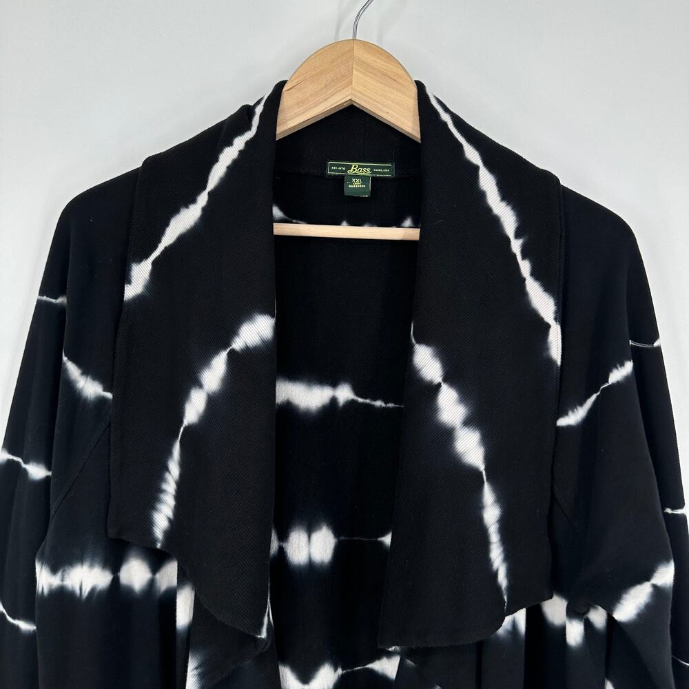 Bass Tie Dye Open Front Cardigan Draped Pocket Sweater Sweatshirt Boho - Picture 2 of 10